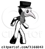 Poster, Art Print Of Ink Plague Doctor Man Suspense Action Pose Facing Right