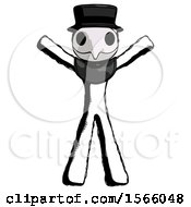 Poster, Art Print Of Ink Plague Doctor Man Surprise Pose Arms And Legs Out