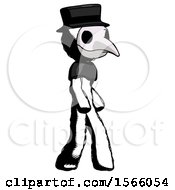 Poster, Art Print Of Ink Plague Doctor Man Walking Turned Right Front View