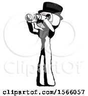 Poster, Art Print Of Ink Plague Doctor Man Looking Through Binoculars To The Left