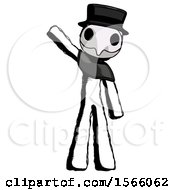 Poster, Art Print Of Ink Plague Doctor Man Waving Emphatically With Right Arm