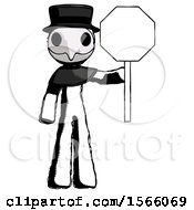 Poster, Art Print Of Ink Plague Doctor Man Holding Stop Sign