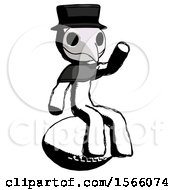 Poster, Art Print Of Ink Plague Doctor Man Sitting On Giant Football