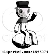 Ink Plague Doctor Man Sitting On Giant Football