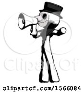 Poster, Art Print Of Ink Plague Doctor Man Shouting Into Megaphone Bullhorn Facing Left