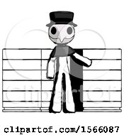 Poster, Art Print Of Ink Plague Doctor Man With Server Racks In Front Of Two Networked Systems