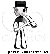 Poster, Art Print Of Ink Plague Doctor Man Holding Hammer Ready To Work