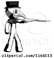Poster, Art Print Of Ink Plague Doctor Man Pointing With Hiking Stick