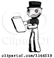 Poster, Art Print Of Ink Plague Doctor Man Reviewing Stuff On Clipboard