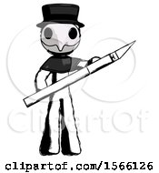 Poster, Art Print Of Ink Plague Doctor Man Holding Large Scalpel