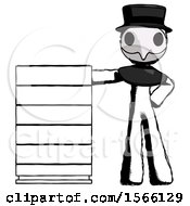 Poster, Art Print Of Ink Plague Doctor Man With Server Rack Leaning Confidently Against It