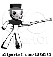 Poster, Art Print Of Ink Plague Doctor Man Bo Staff Pointing Right Kung Fu Pose