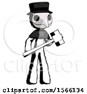 Poster, Art Print Of Ink Plague Doctor Man With Sledgehammer Standing Ready To Work Or Defend