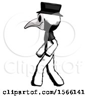 Poster, Art Print Of Ink Plague Doctor Man Walking Left Side View