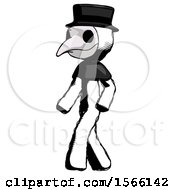 Poster, Art Print Of Ink Plague Doctor Man Man Walking Turned Left Front View