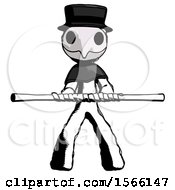 Poster, Art Print Of Ink Plague Doctor Man Bo Staff Kung Fu Defense Pose