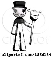 Ink Plague Doctor Man Holding Jester Staff