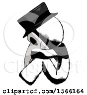 Poster, Art Print Of Ink Plague Doctor Man Sitting With Head Down Facing Sideways Left