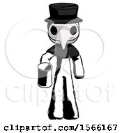 Ink Plague Doctor Man Begger Holding Can Begging Or Asking For Charity