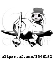 Poster, Art Print Of Ink Plague Doctor Man Flying In Geebee Stunt Plane Viewed From Below