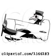 Poster, Art Print Of Ink Plague Doctor Man In Geebee Stunt Aircraft Side View