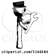 Poster, Art Print Of Ink Plague Doctor Man Using Wrench Adjusting Something To Right