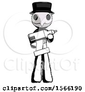 Poster, Art Print Of Ink Plague Doctor Man Holding Large Drill