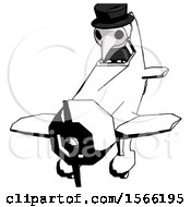 Poster, Art Print Of Ink Plague Doctor Man In Geebee Stunt Plane Descending Front Angle View