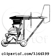 Poster, Art Print Of Ink Plague Doctor Man In Ultralight Aircraft Side View