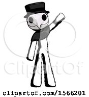 Poster, Art Print Of Ink Plague Doctor Man Waving Emphatically With Left Arm