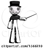 Poster, Art Print Of Ink Plague Doctor Man Teacher Or Conductor With Stick Or Baton Directing