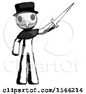 Poster, Art Print Of Ink Plague Doctor Man Holding Sword In The Air Victoriously