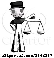 Poster, Art Print Of Ink Plague Doctor Man Holding Scales Of Justice
