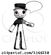 Poster, Art Print Of Ink Plague Doctor Man With Word Bubble Talking Chat Icon