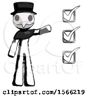 Poster, Art Print Of Ink Plague Doctor Man Standing By List Of Checkmarks