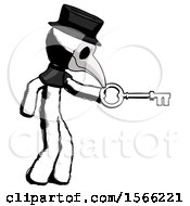 Ink Plague Doctor Man With Big Key Of Gold Opening Something