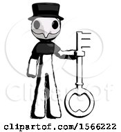Ink Plague Doctor Man Holding Key Made Of Gold