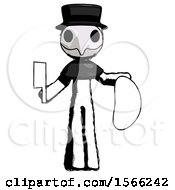 Poster, Art Print Of Ink Plague Doctor Man Holding Large Steak With Butcher Knife
