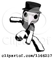 Poster, Art Print Of Ink Plague Doctor Man Action Hero Jump Pose