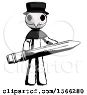 Poster, Art Print Of Ink Plague Doctor Man Writer Or Blogger Holding Large Pencil