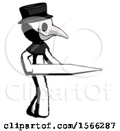 Ink Plague Doctor Man Walking With Large Thermometer