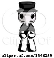 Poster, Art Print Of Ink Plague Doctor Man Squatting Facing Front