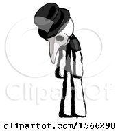 Poster, Art Print Of Ink Plague Doctor Man Depressed With Head Down Turned Left