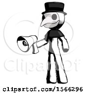 Poster, Art Print Of Ink Plague Doctor Man Holding Megaphone Bullhorn Facing Right