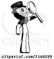 Poster, Art Print Of Ink Plague Doctor Man Inspecting With Large Magnifying Glass Facing Up