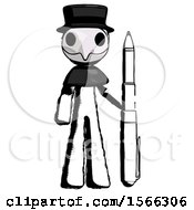 Ink Plague Doctor Man Holding Large Pen