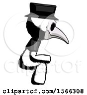 Poster, Art Print Of Ink Plague Doctor Man Squatting Facing Right