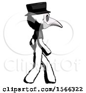 Poster, Art Print Of Ink Plague Doctor Man Walking Right Side View