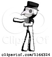 Poster, Art Print Of Ink Plague Doctor Man Presenting Something To His Right