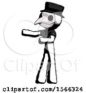 Ink Plague Doctor Man Presenting Something To His Right